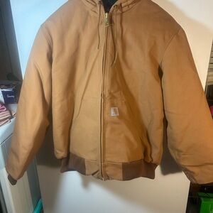 Carhartt Tan Full-Zip Hooded Jacket